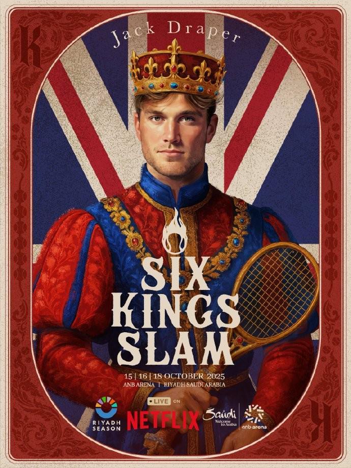 九游娱乐官网-网球六王大满贯单人海报公布，比赛将于10月中旬在沙特进行